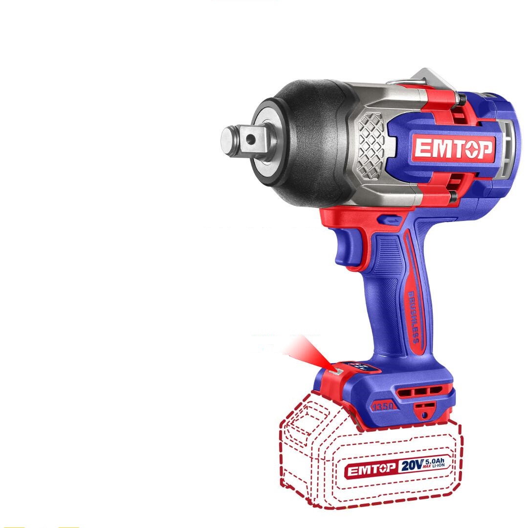 Гайковерт акумуляторний ударний EMTOP ECIWL20135